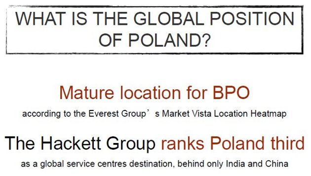 Poland - outsourcing cluster in Europe