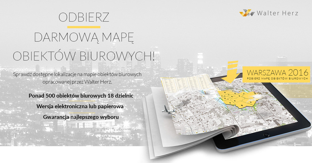 Walter Herz opracowała i udostępniła praktyczną mapę obiektów biurowych zlokalizowanych w Warszawie     
