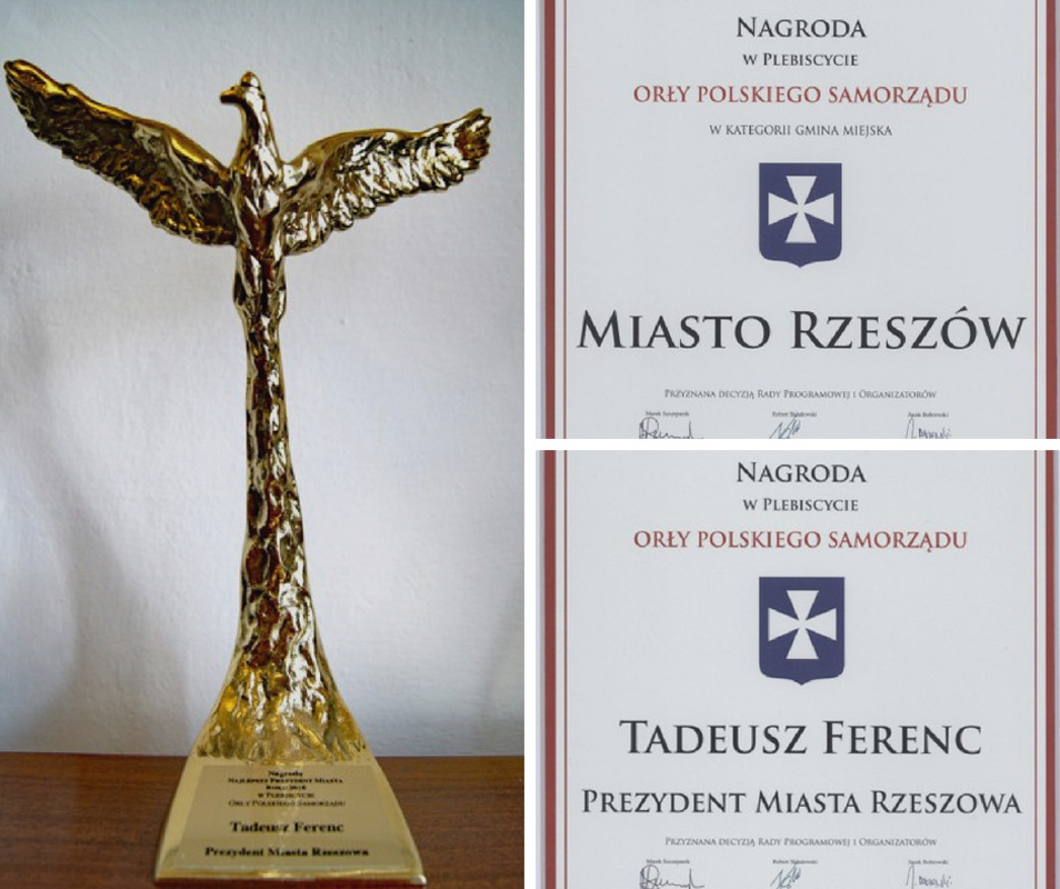 Tadeusz Ferenc z tytułem i statuetką Najlepszy Prezydent Miasta