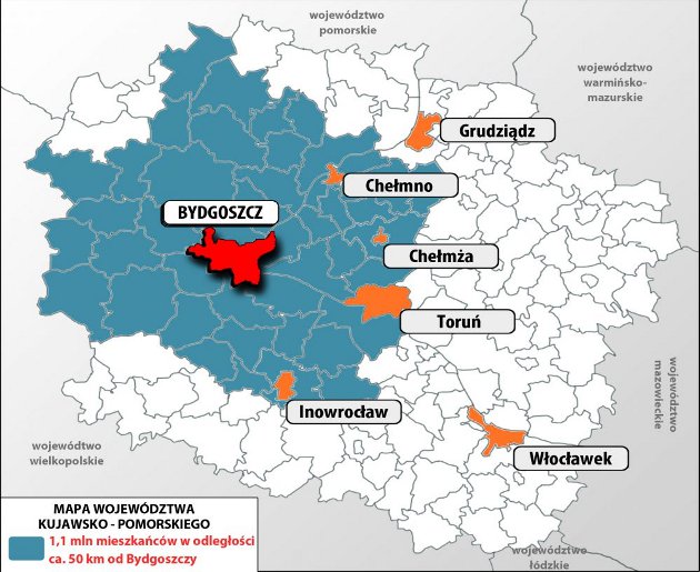 Bydgoszcz - Ponad 1 mln mieszkańców
