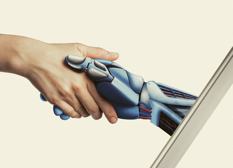 A handshake at a distance. Solution to enable the perception of touch in the virtual world