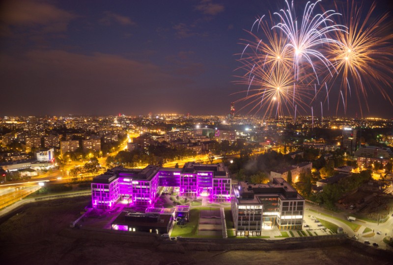 Opening of Business Garden Wroclaw in the light of fireworks