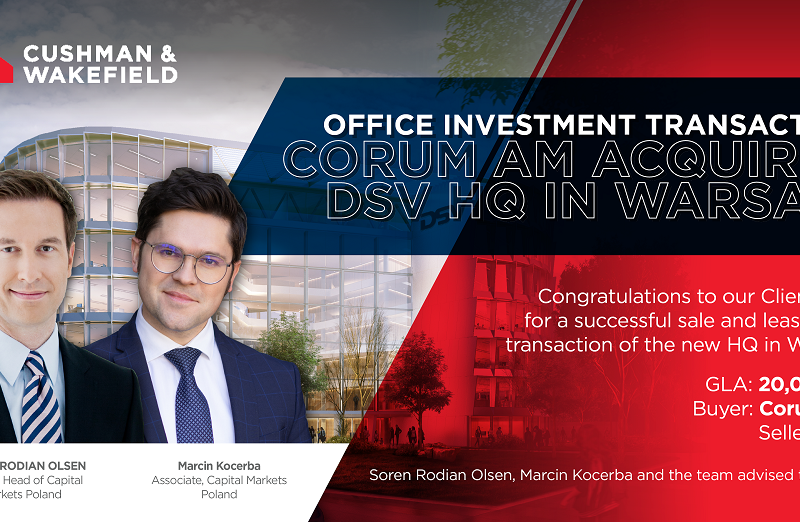 Nowa siedziba DSV w Warszawie nabyta przez Corum Asset Management