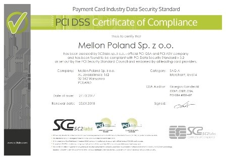 PCI DSS CERTIFICATE OF COMPLIANCE