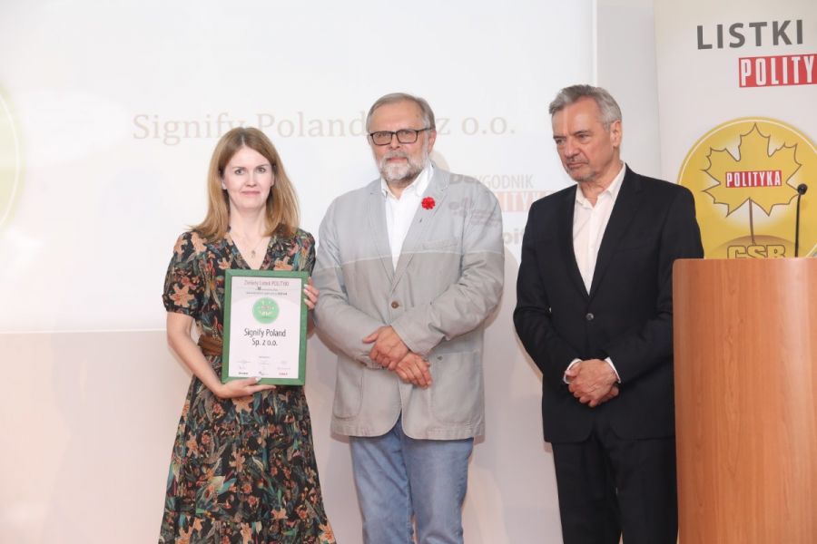 Signify nagrodzony Białym i Zielonym Listkiem w XI konkursie Listki CSR POLITYKI