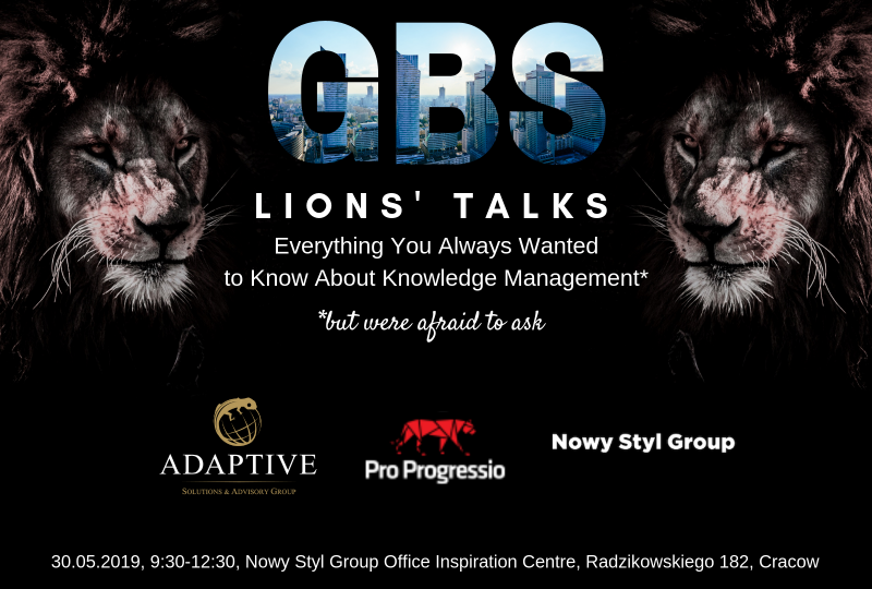 Uczta pełna wiedzy z Adaptive Group! Zaproszenie na “GBS Lions Talks” w Krakowie (30.05.2019)